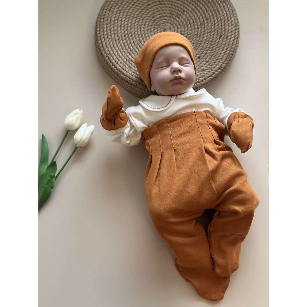Tarçın 4’lü Hastane Çıkışı Set (Body, Pantolon, Bere, Eldiven)