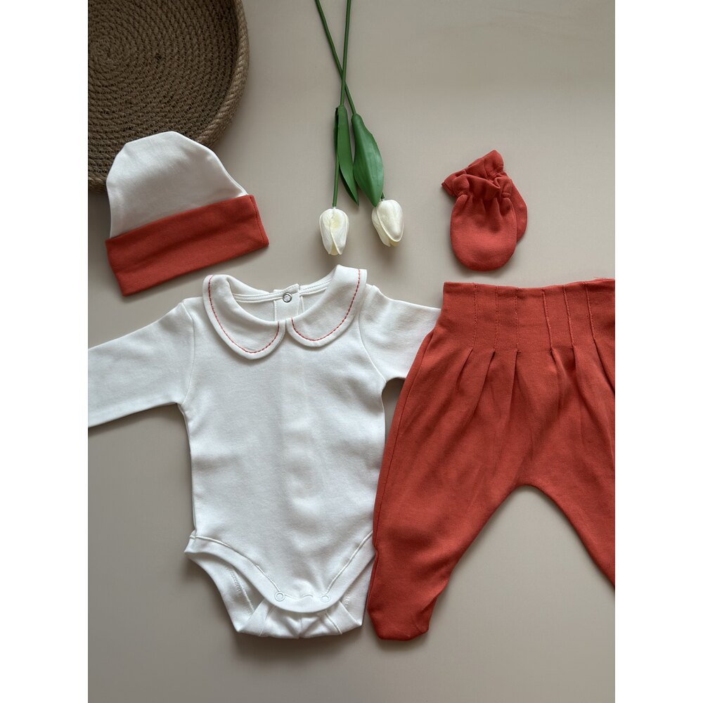 Kiremit 4’lü Hastane Çıkışı (Body, Pantolon, Bere, Eldiven)