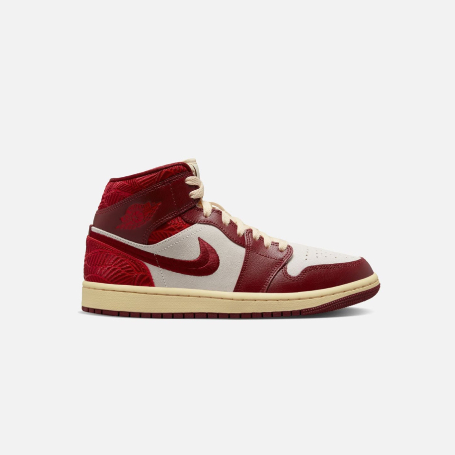 Nike Air Jordan 1 Mid Tiki Leaf Team Red