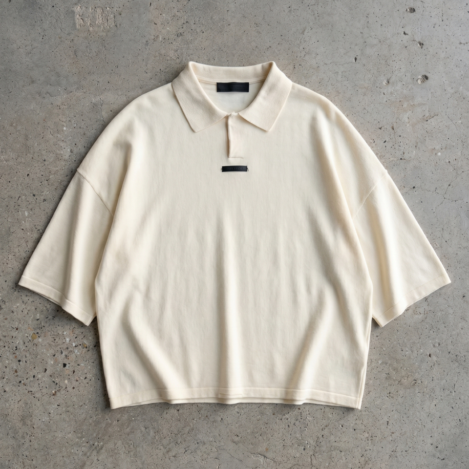 Essentials Oversize Polo Yaka(CROP KESİM)