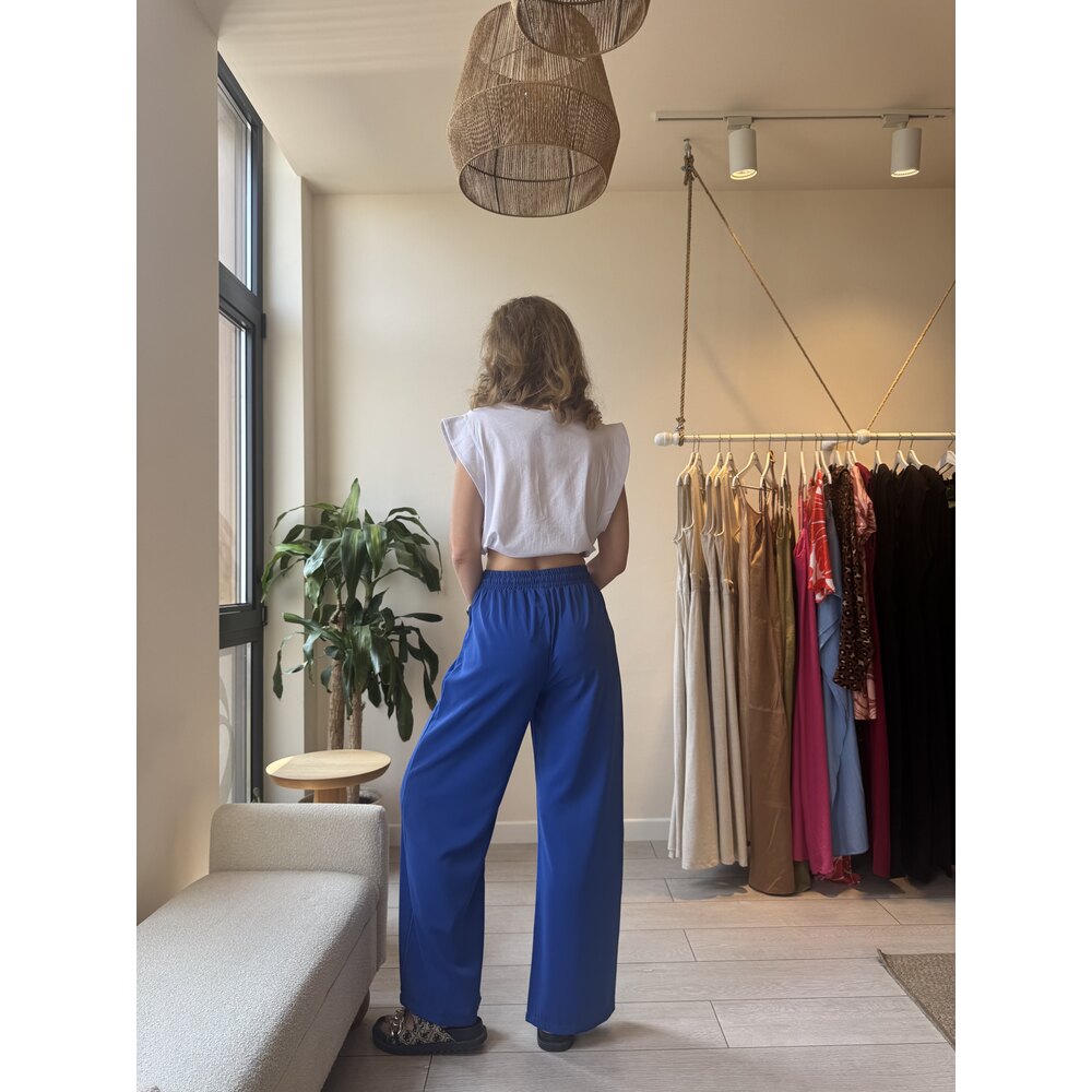 Saks Mavisi Dökümlü Pantolon