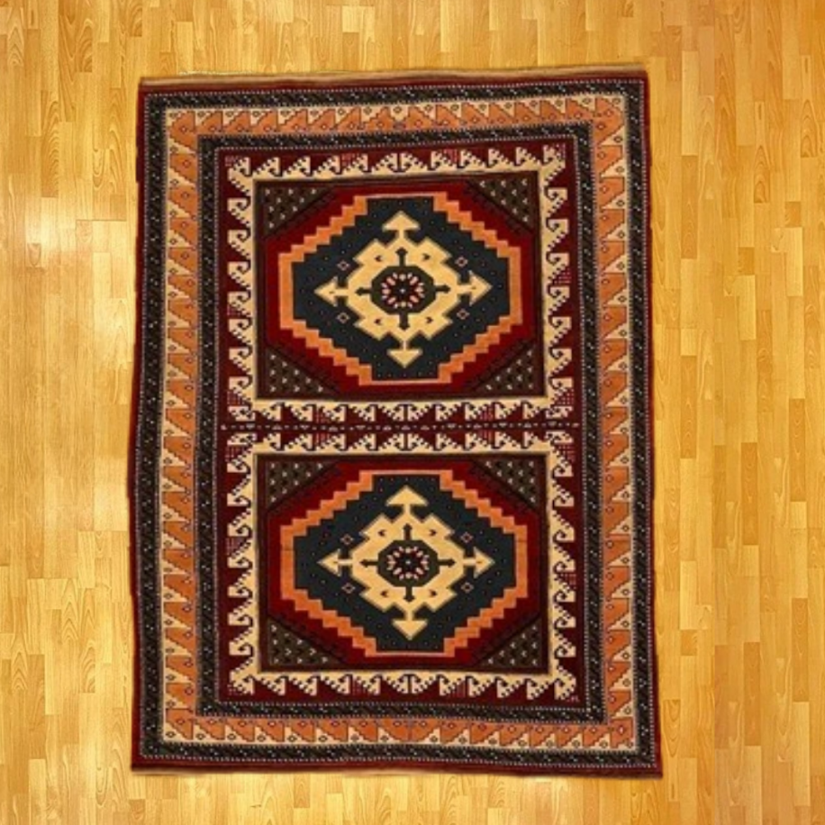 Yörük Çift Madalyon Motifli 223 x 171 El Dokuma Halı 