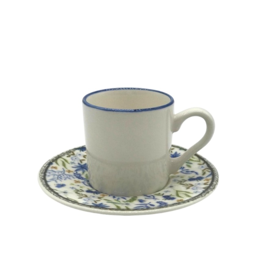 Renkli Desenli 6 Kişilik Kahve Fincan Takımı