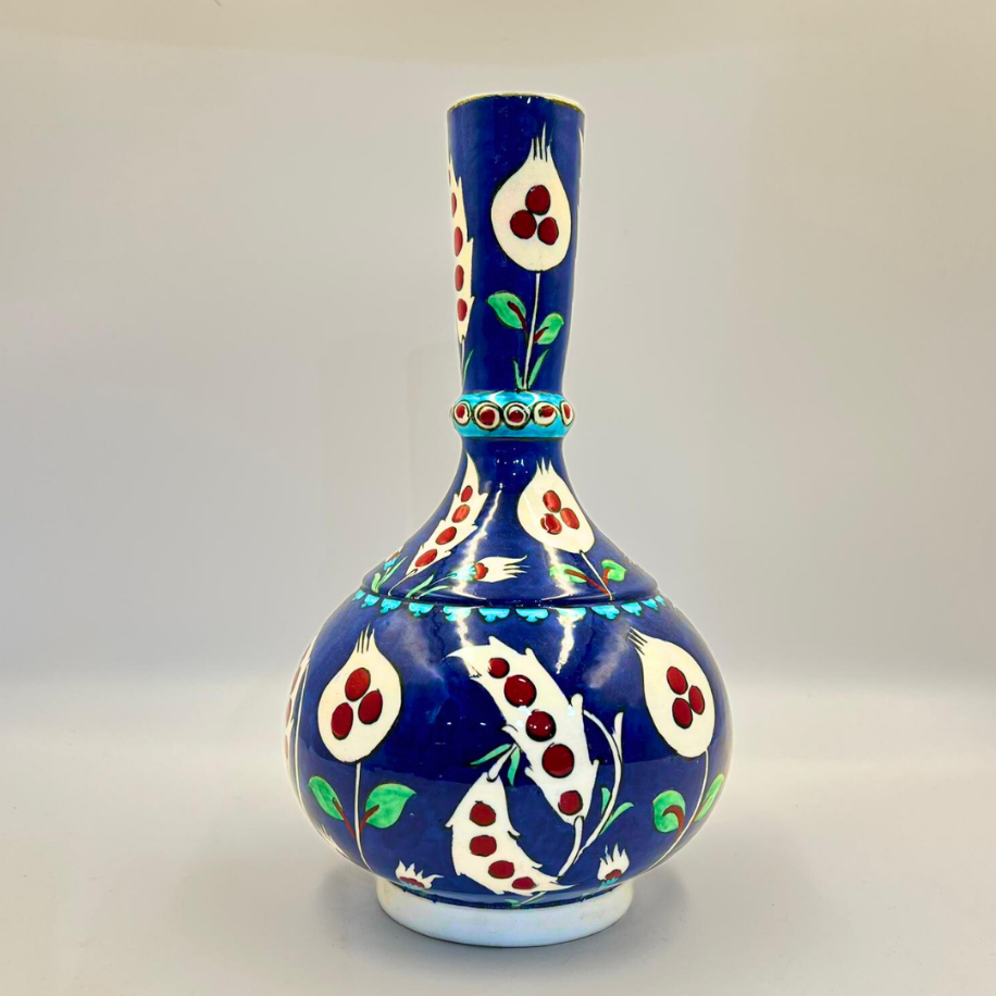 Dekoratif Seramik Gözyaşı Motifli Çini Vazo 
