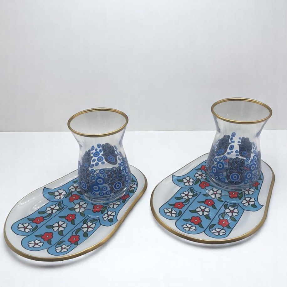 Desenli 2 Kişilik Sunum Çay Seti 