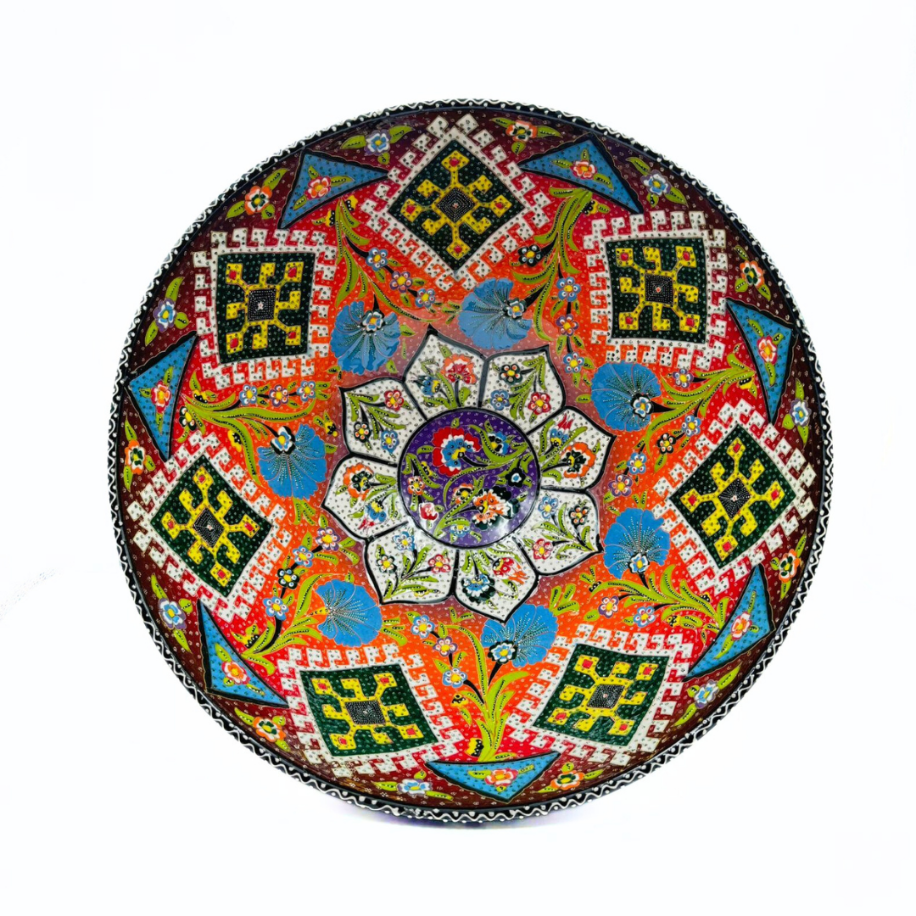  El Dokuma Motifli Seramik Kase