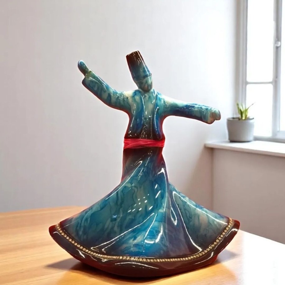 Dekoratif Semazen Biblo Turkuaz 22 CM 