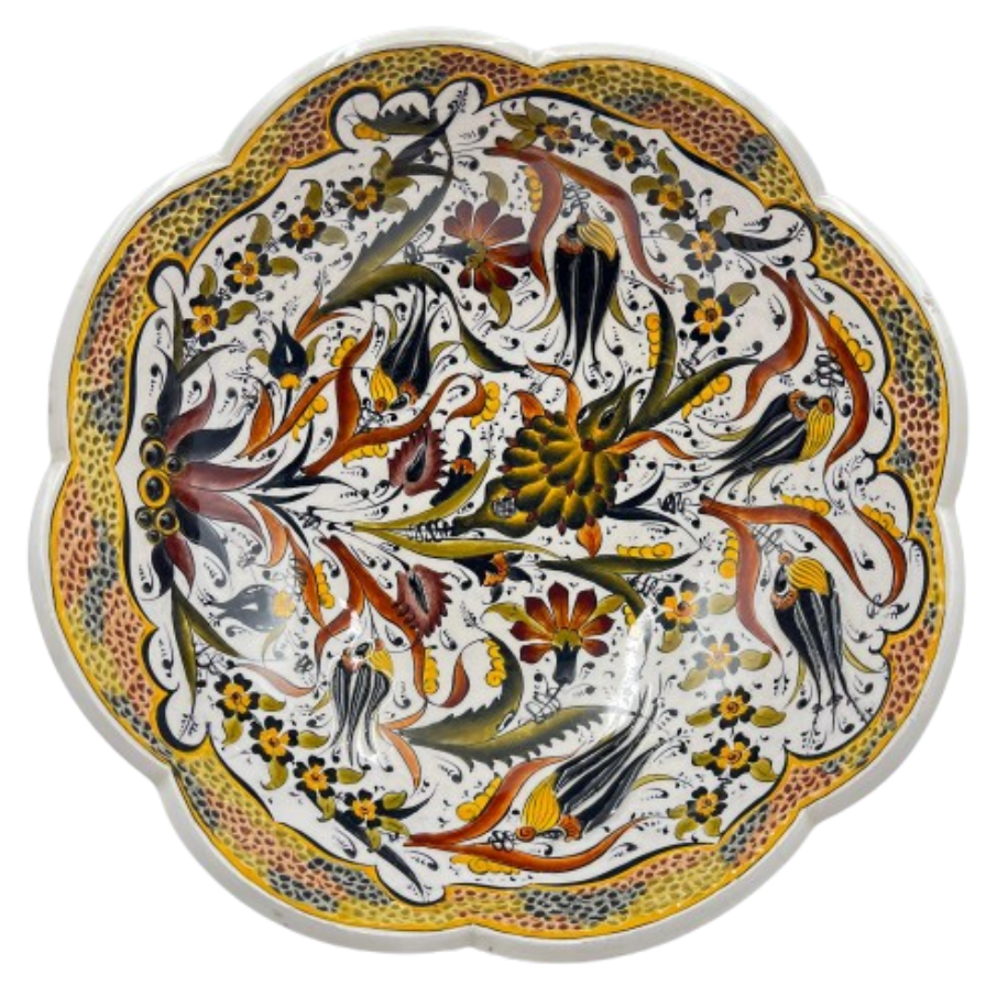 Yaprak Kenarlı Özel Formlu Büyük Boy Seramik Kase