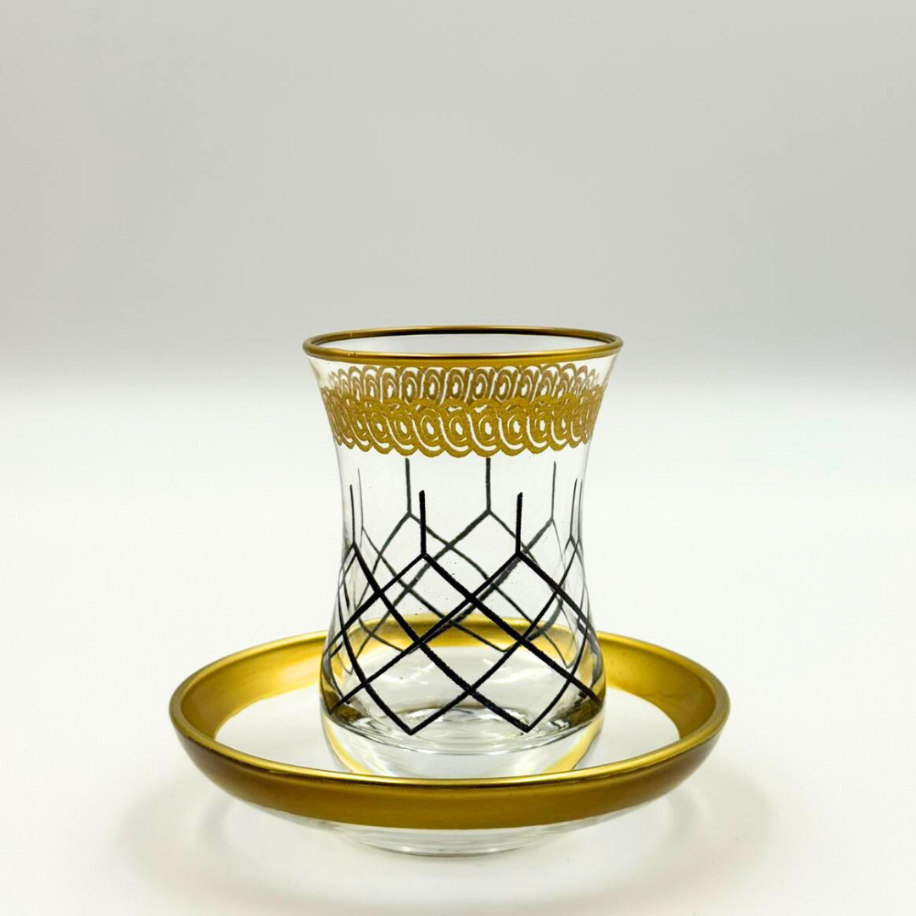 Modern Tasarım İnce Belli 6 Kişilik Çay Bardağı Seti