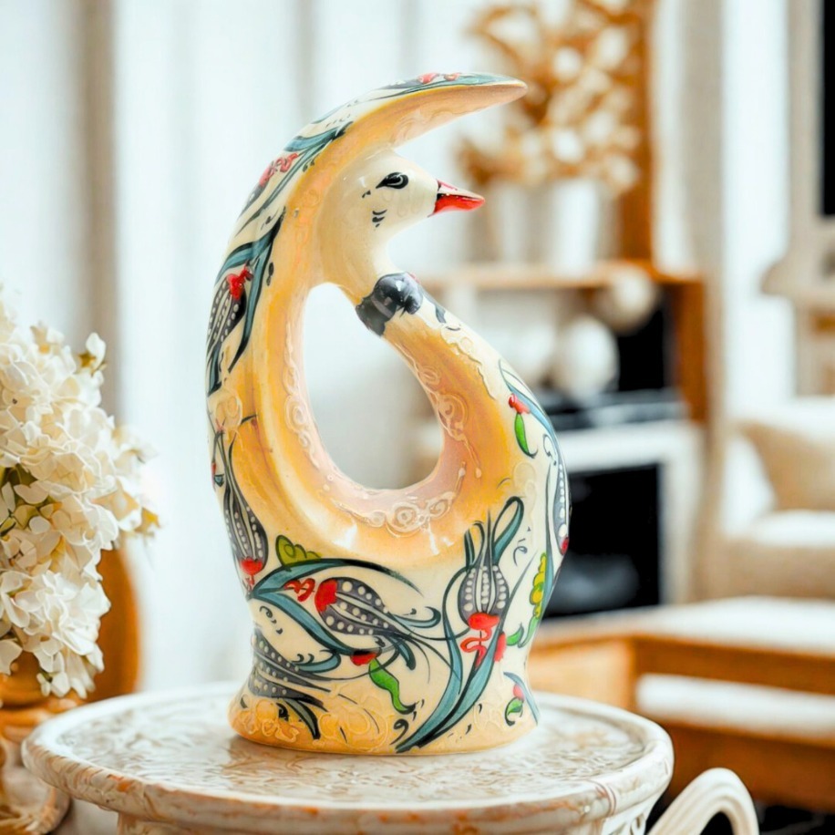 Dekoratif Seramik Kuğu Biblo 