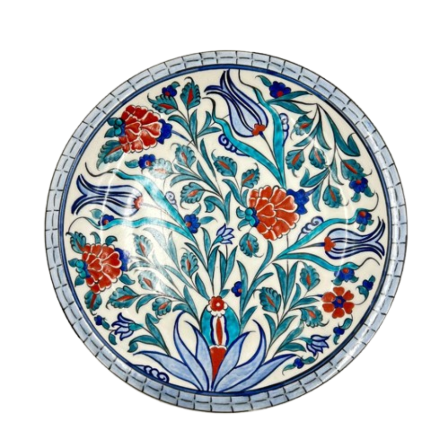 Dekoratif Seramik Klasik Türk Çini Motifli Tabak