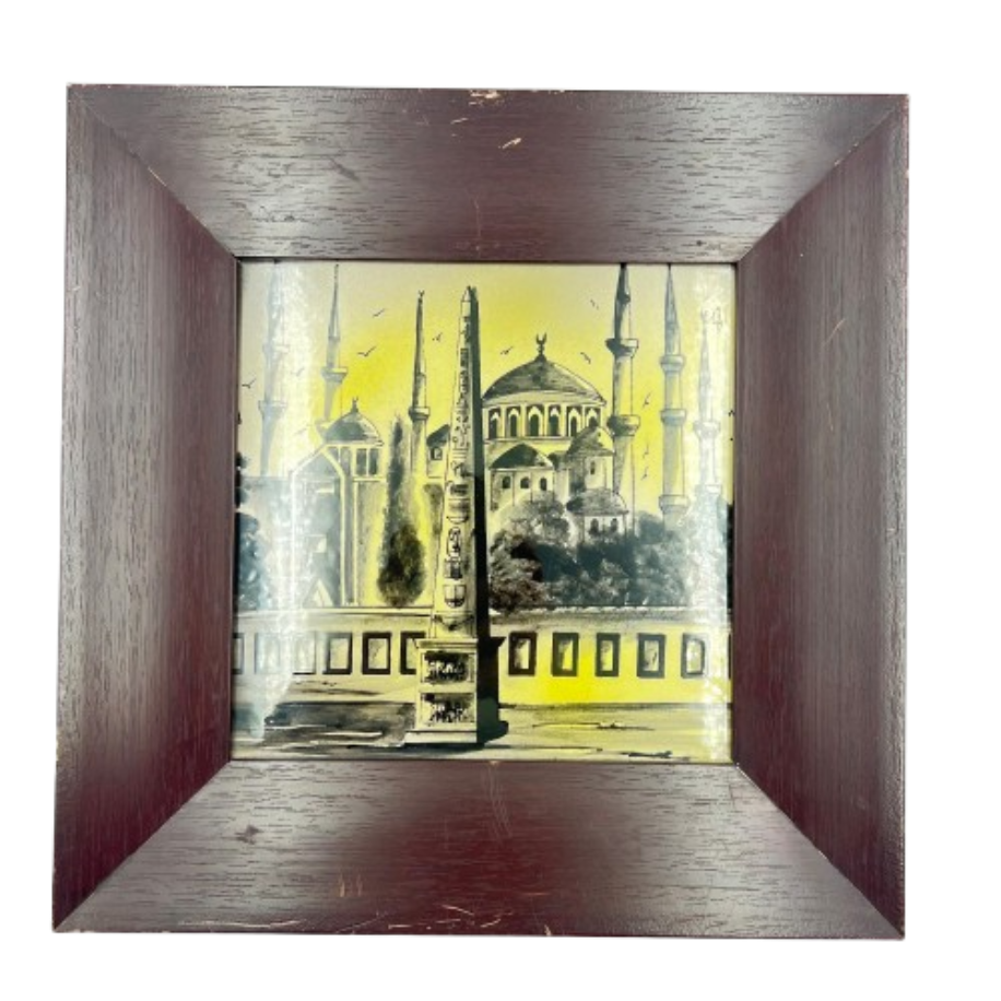 Dekoratif Seramik Çerçeveli Sultanahmet ve Dikilitaş Motifli Tablo