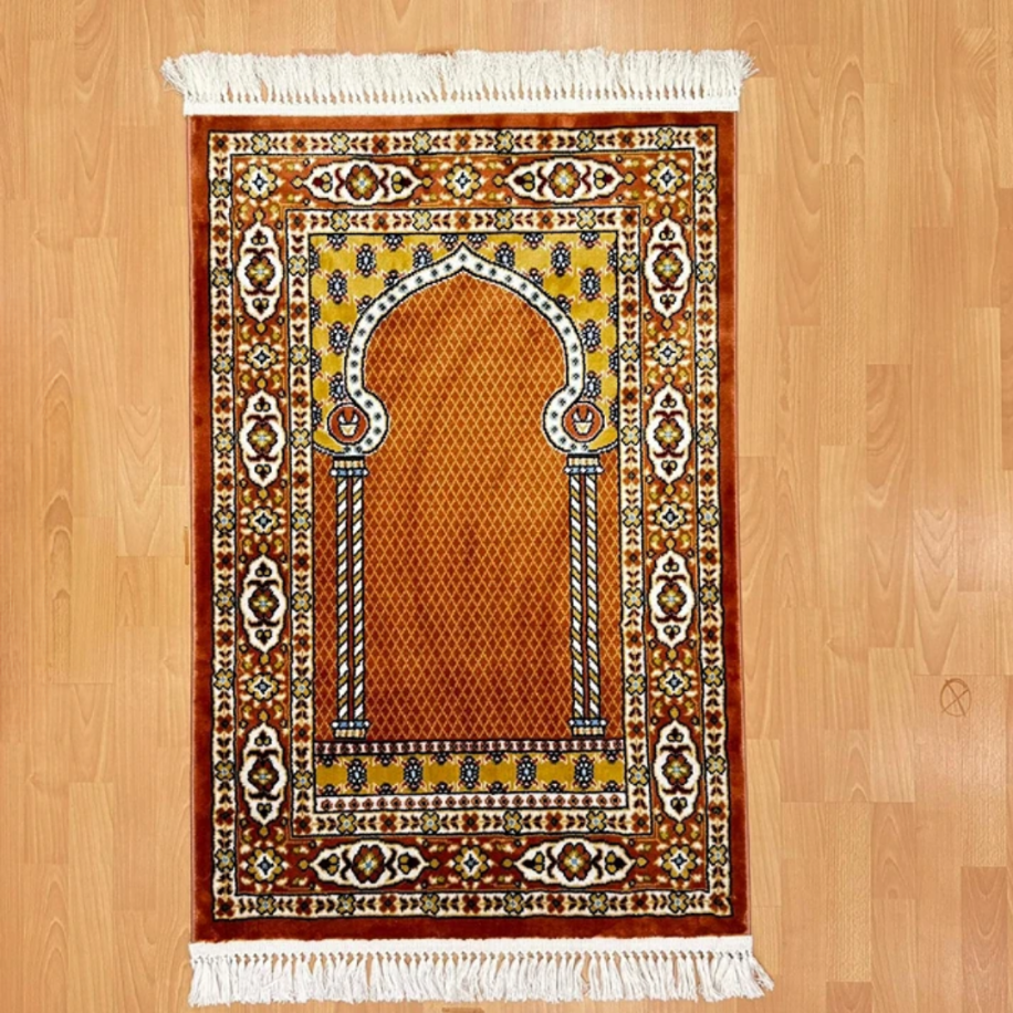 Hünkar Desenli Yünlü Seccade Kiremit