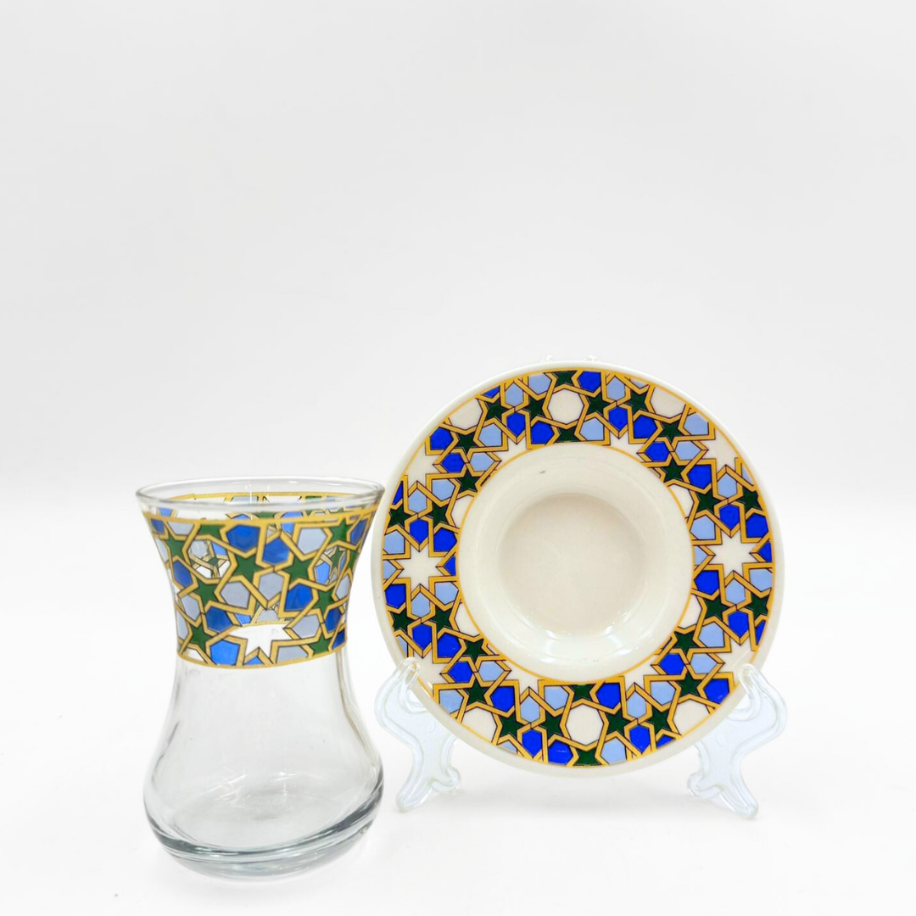 Selçuklu Yıldız Motifli 6 Kişilik Çay Bardağı Seti 