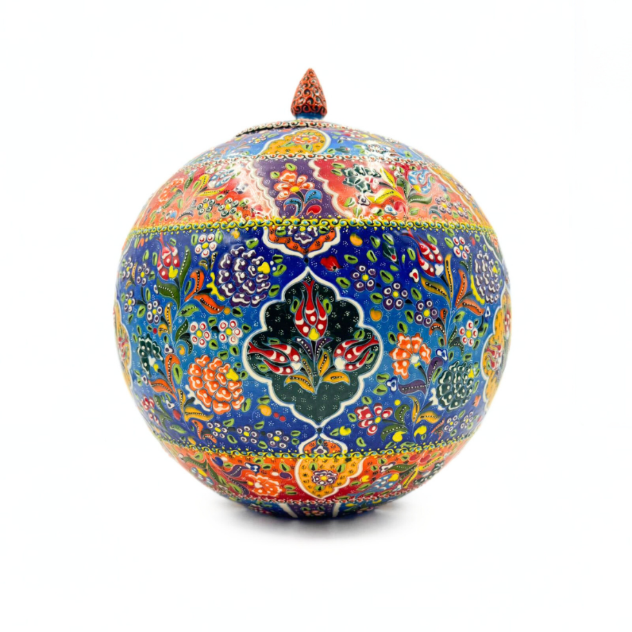 Rengarenk Osmanlı Motifli Dekoratif Seramik Vazo 