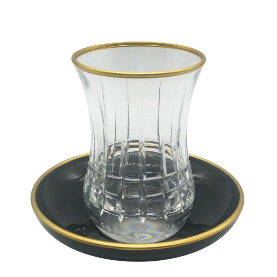 Lüks Kristal Kesim 6 Kişilik Çay Bardağı Seti