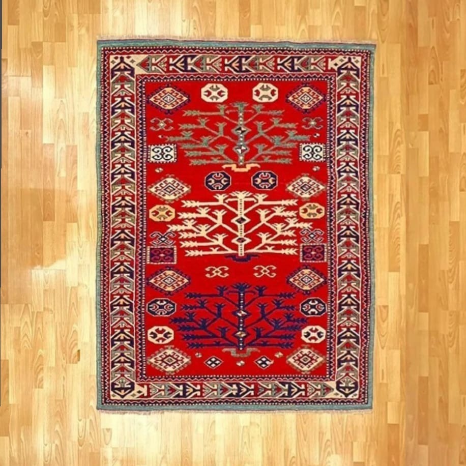 Yörük Hayat Ağacı Motifli 192 x 154 El Dokuma Halı 