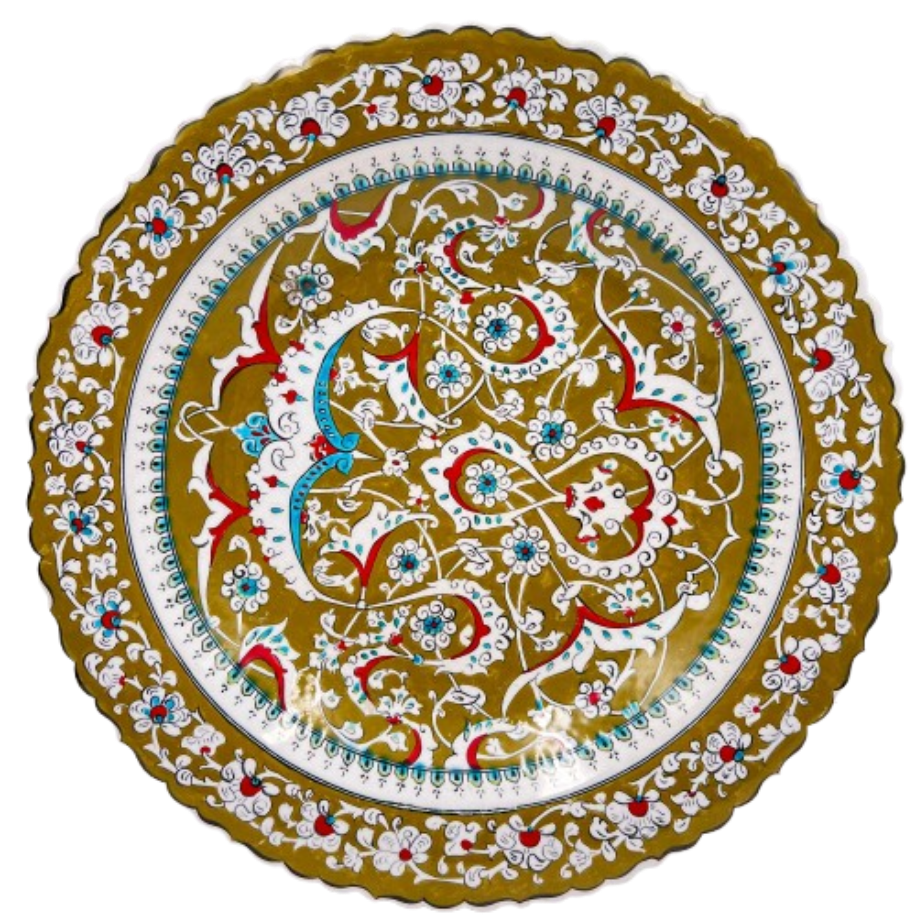  Otantik Motifli Dekoratif İznik Çini Tabak