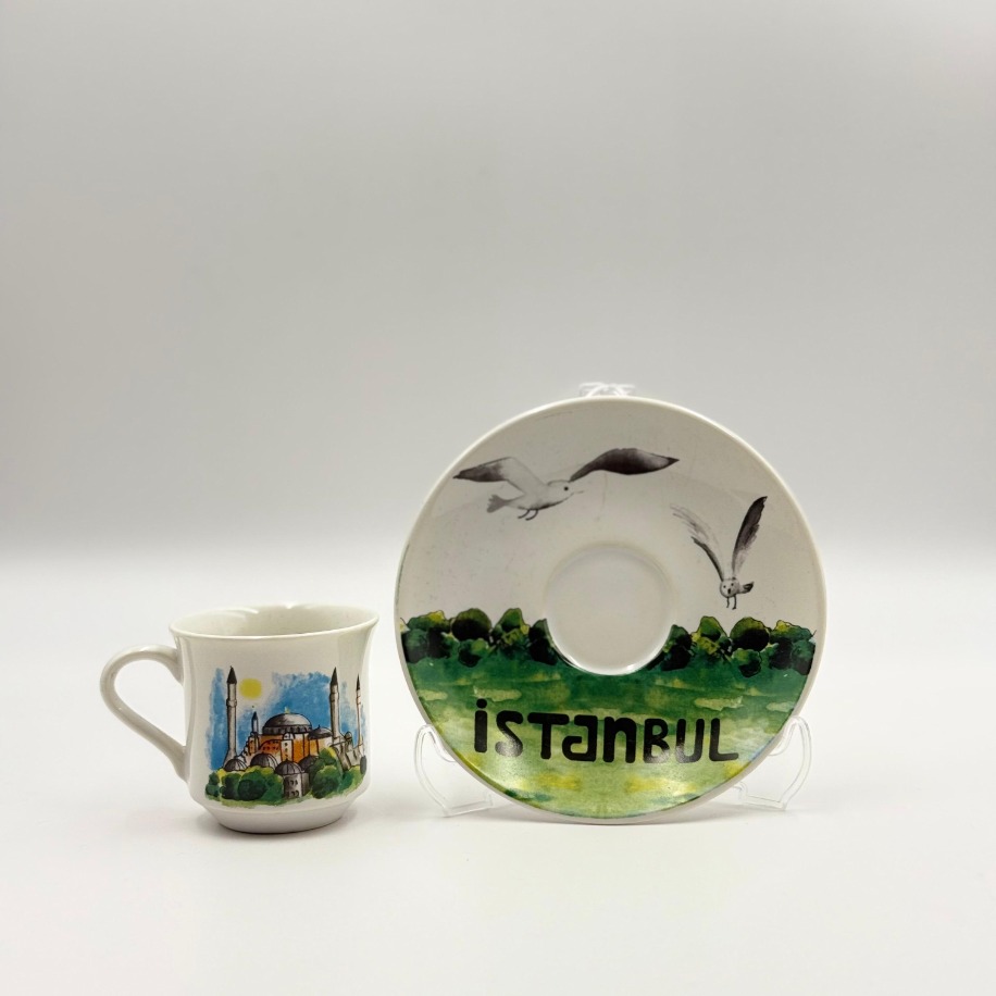 İstanbul Desenli 2 Kişilik Kahve Fincan Takımı
