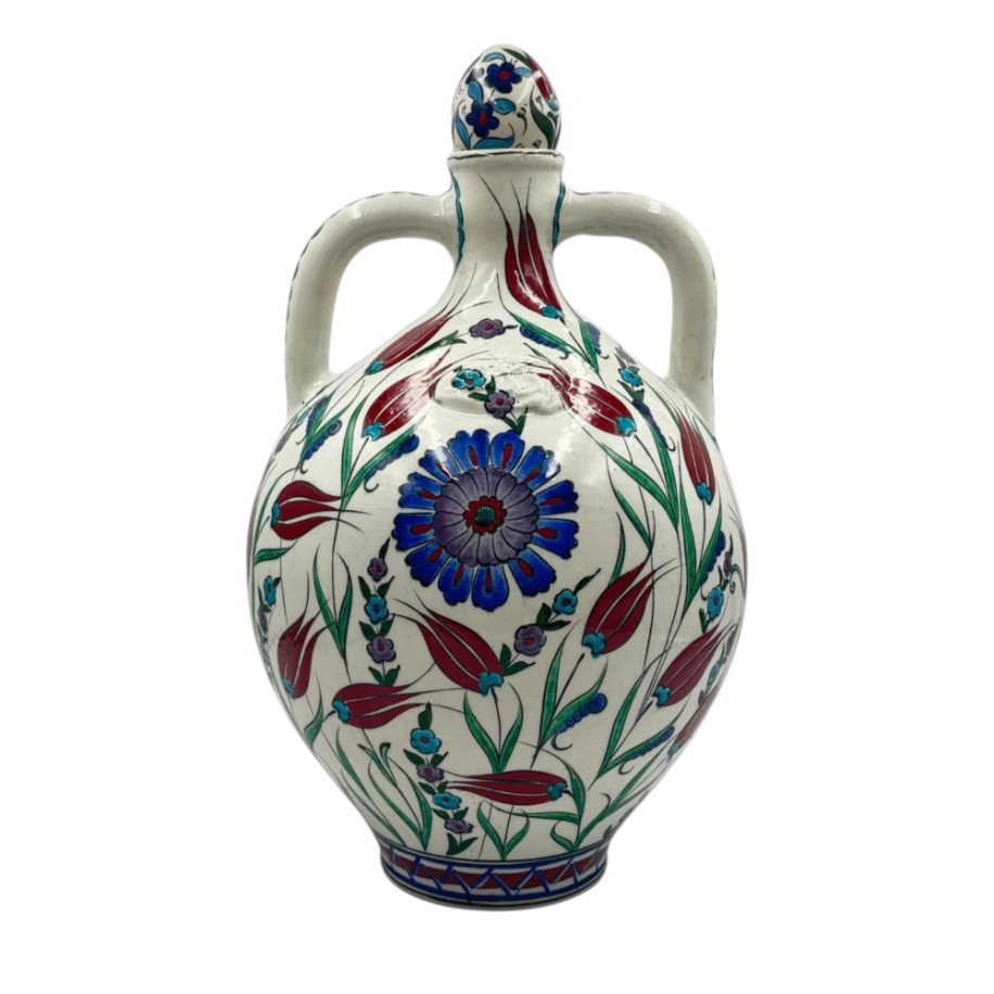 Çiçek Desenli Dekoratif Seramik İbrik