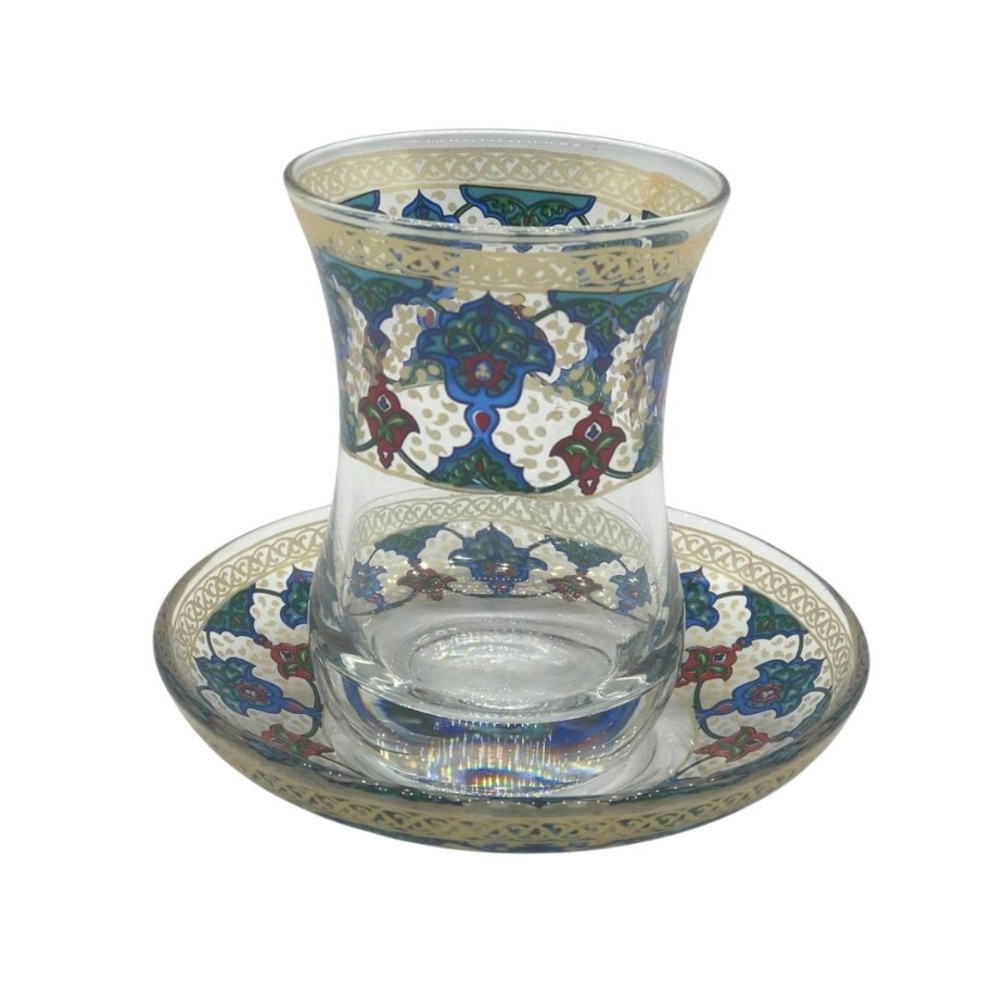 Haliç Desenli Osmanlı 6 Kişilik Çay Bardağı Seti