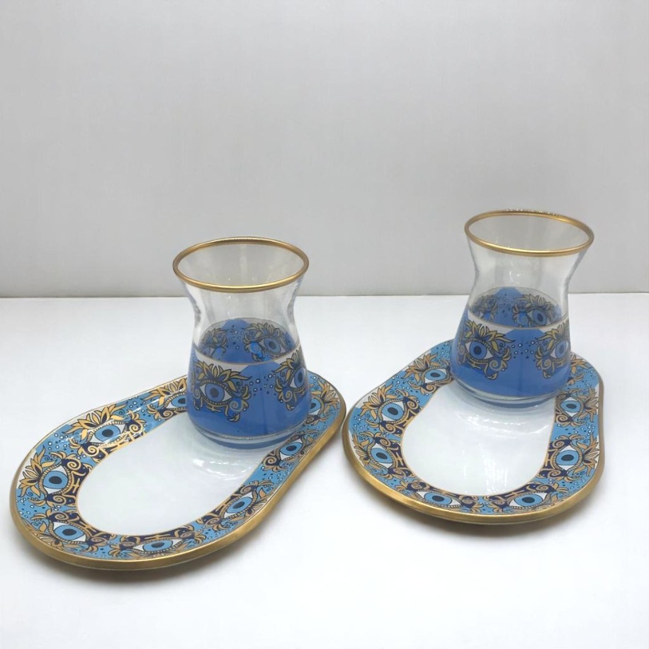 Geleneksel Motifli 2 Kişilik Sunum Çay Seti 