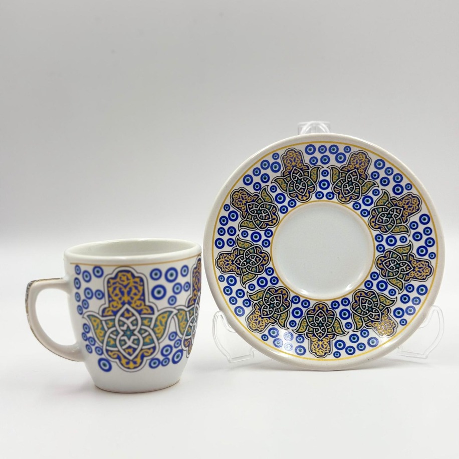 Modern Motifli 2 Kişilik Kahve Fincan Takımı