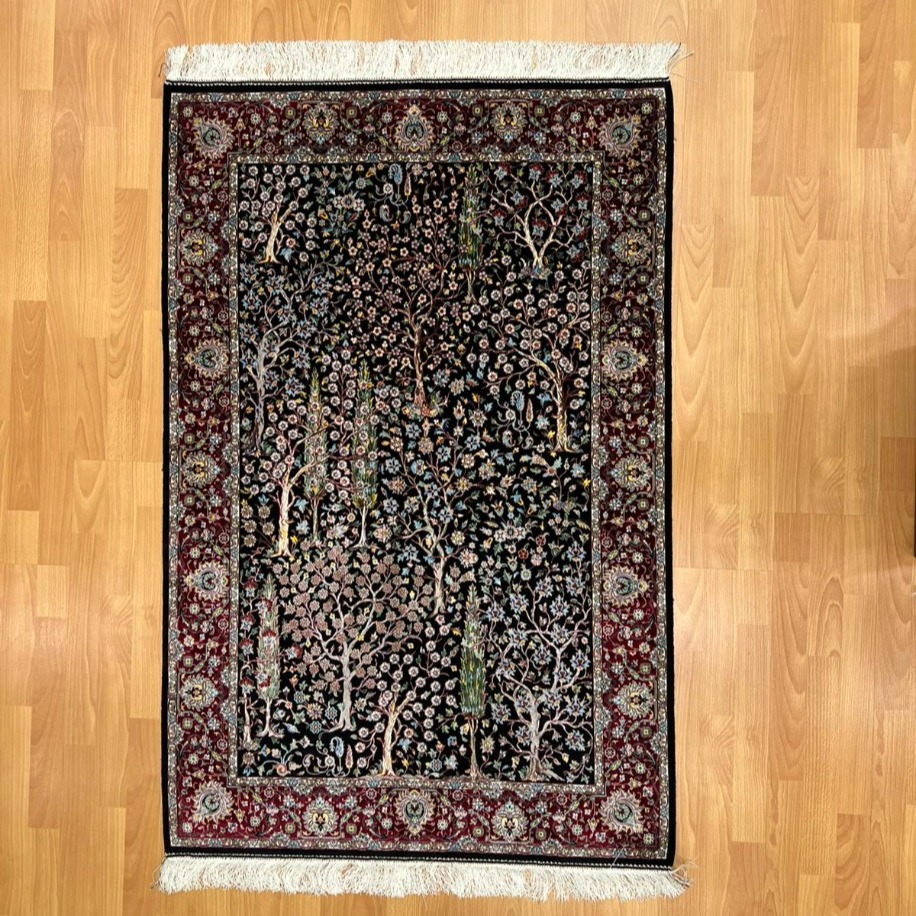 Lüks Pers Bahçesi 100 x150 CM İpek Halı 