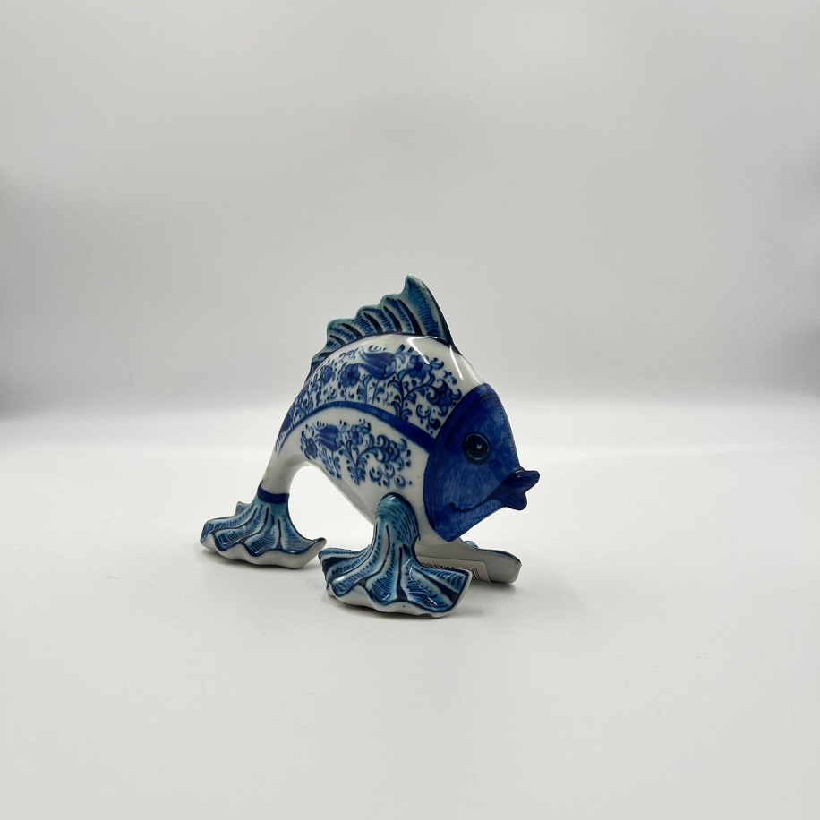 Dekoratif Seramik Saklıbahçe Motifli Balık Biblo