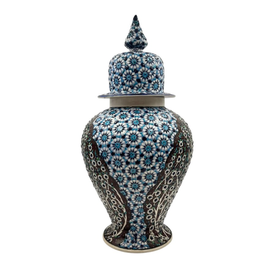 Dekoratif Geleneksel Türk Çini Sanatı El Yapımı Seramik Vazo