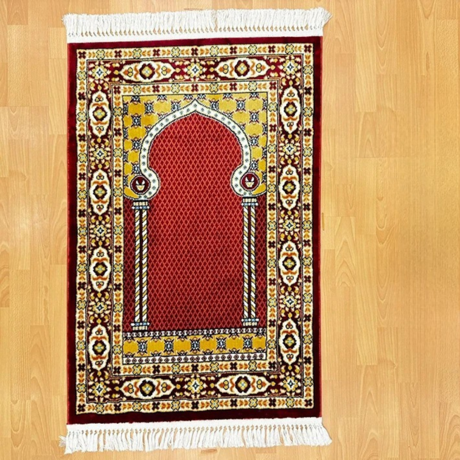 Hünkar Desenli Yünlü Seccade Bordo 