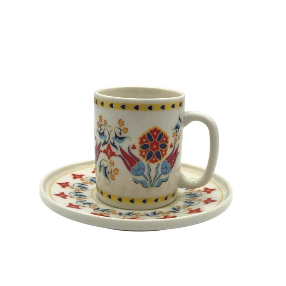Çiçek Desenli 6 Kişilik Kahve Fincan Takımı