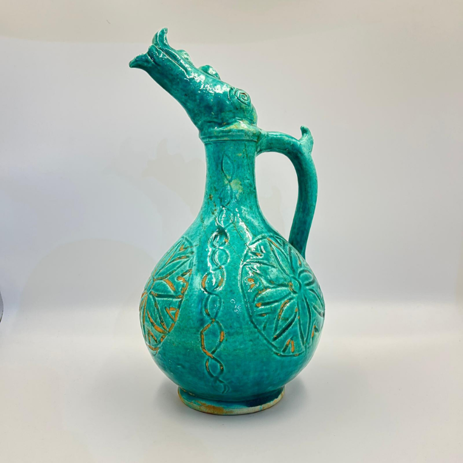 Dekoratif Seramik Aztek Modelli Tonatiuh Motifli Sürahi