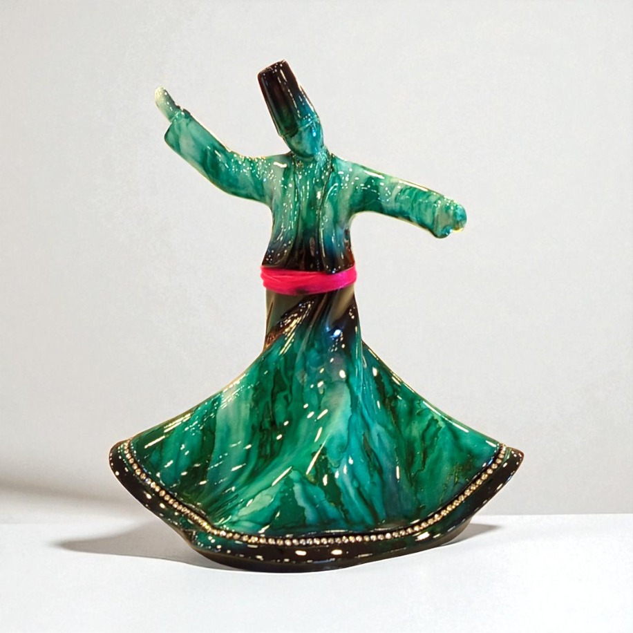 Dekoratif Semazen Biblo Koyu Yeşil 22 CM 