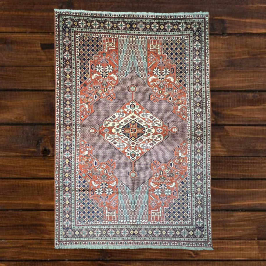 Anadolu İran Geometrik Madalyonlu 295 x 205 El Dokuma Halı 