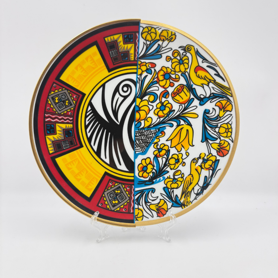 İki Desenli Canga 6'lı Pasta Tabağı