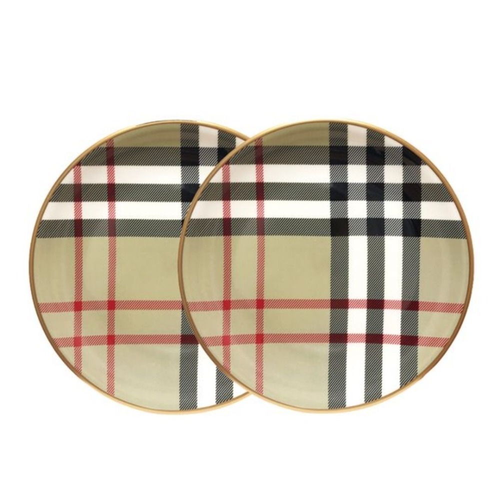 Ekose Desenli 6'lı Servis Tabağı