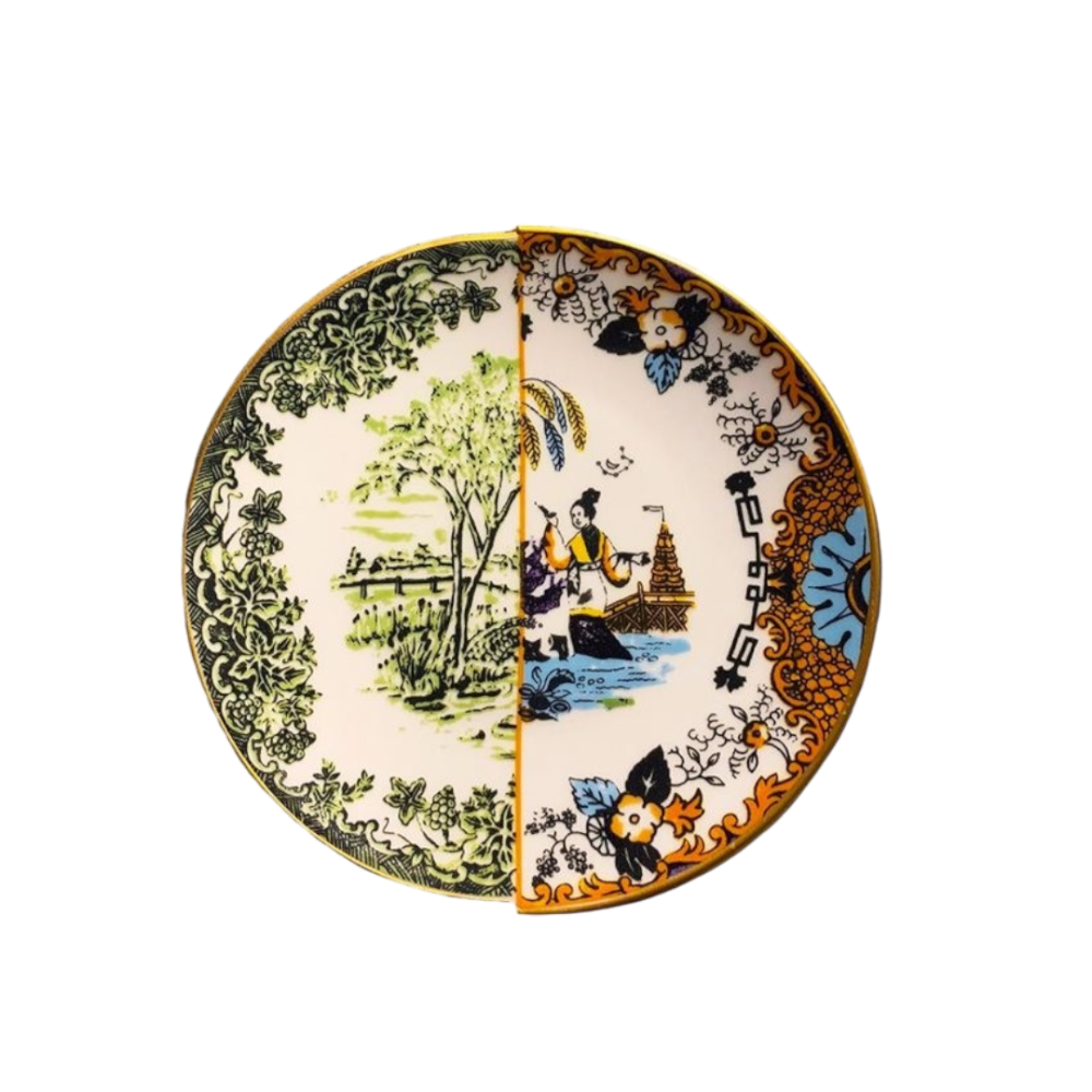  İki Desenli Serenat 6'lı Servis Tabağı