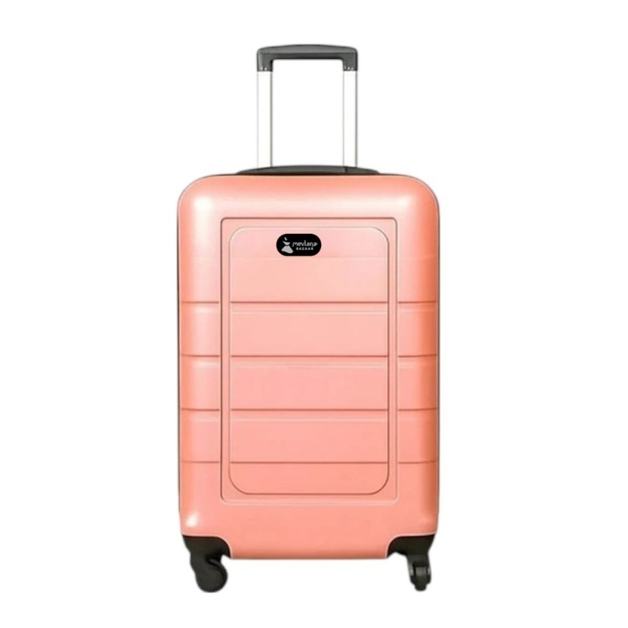 PC ve ABS Sert Yanlı Orta Boy Valiz Pembe