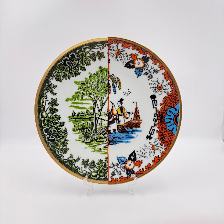 İki Desenli Serenat 6'lı Servis Tabağı