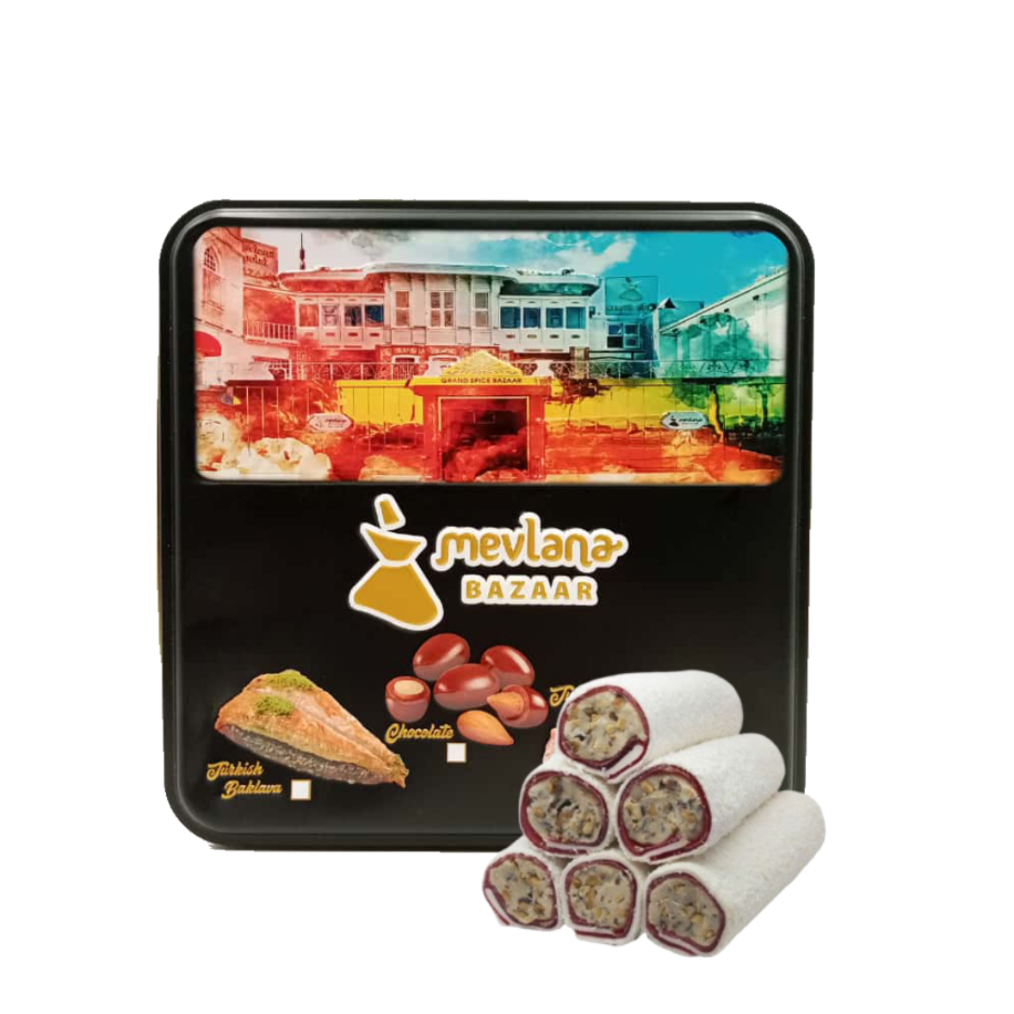 Sütlü Çilekli Bademli Sarma Lokum 1000 GR 