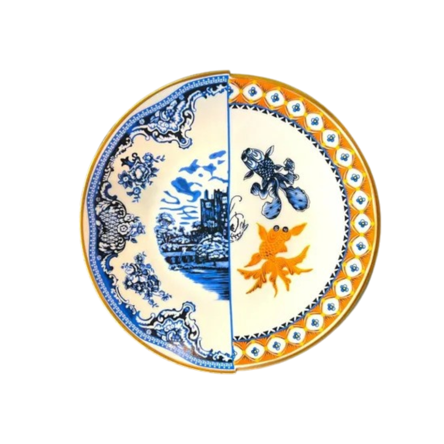 İki Desenli Rustik 6'lı Pasta Tabağı