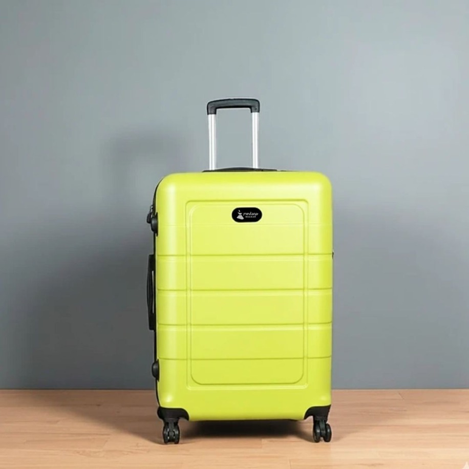 PC ve ABS Sert Yanlı Orta Boy Valiz Sarı