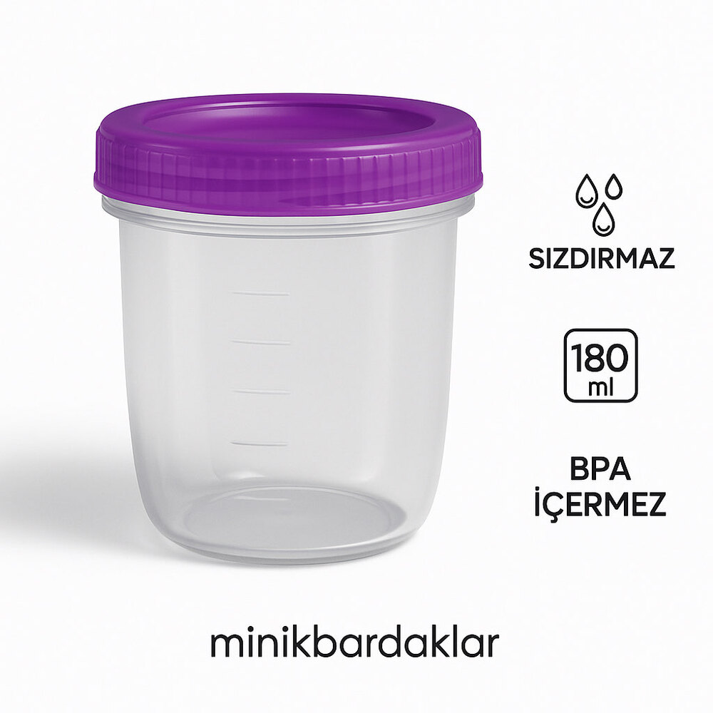 Flora 4'lü Bebek Mama Yoğurt Saklama Kabı - 180 ml - Sızdırmaz