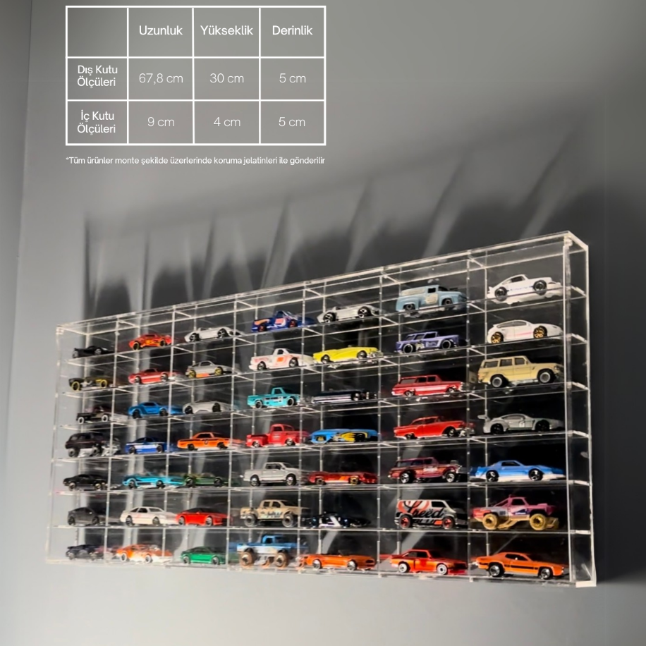 49'lu Kapaklı Pleksi 1/64 Arabalar için Diecast Model Araç