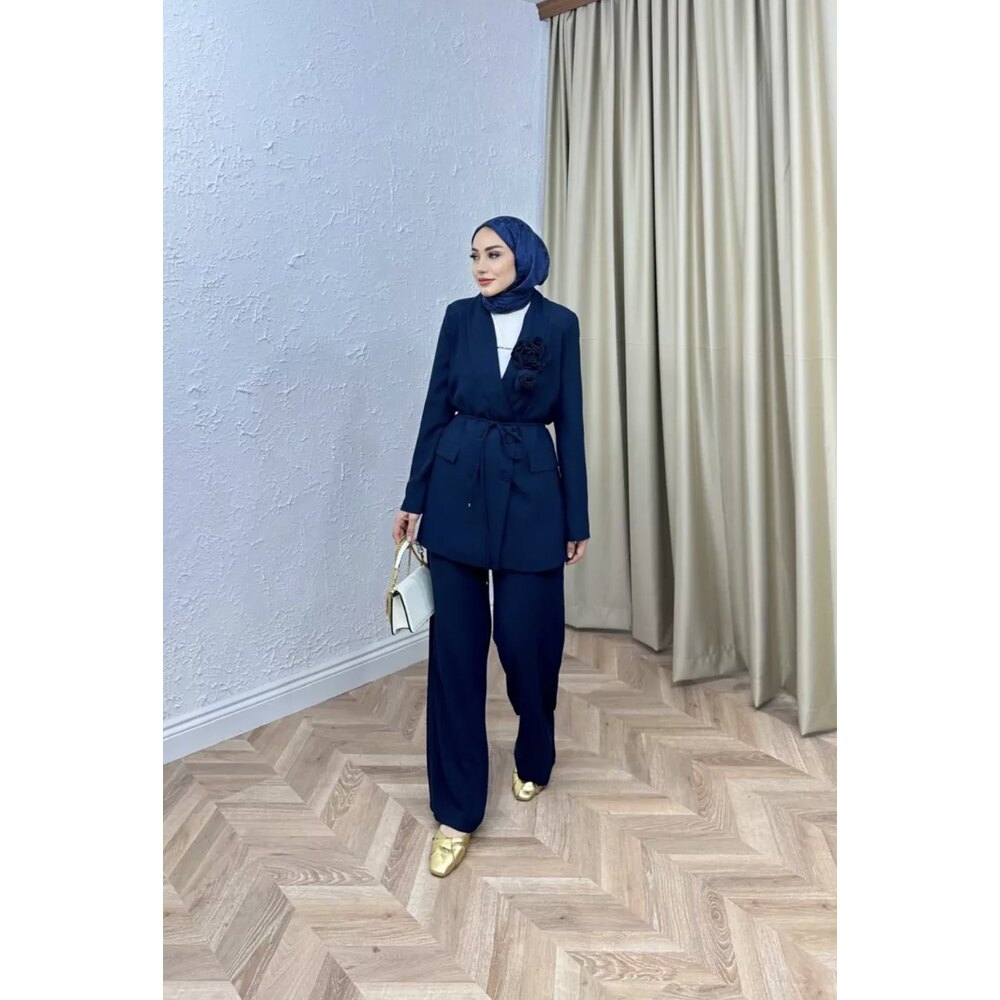 LENORA BLAZER TAKIM LACİVERT 
