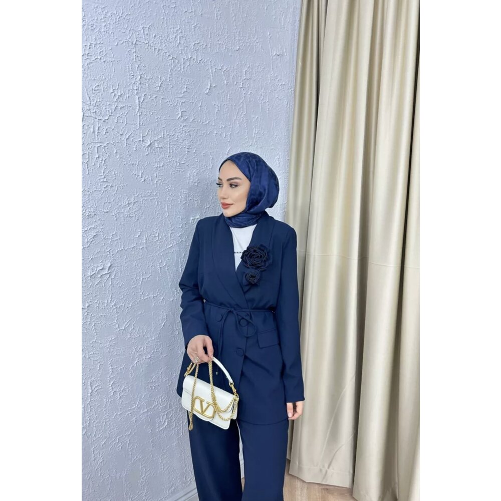 LENORA BLAZER TAKIM LACİVERT 