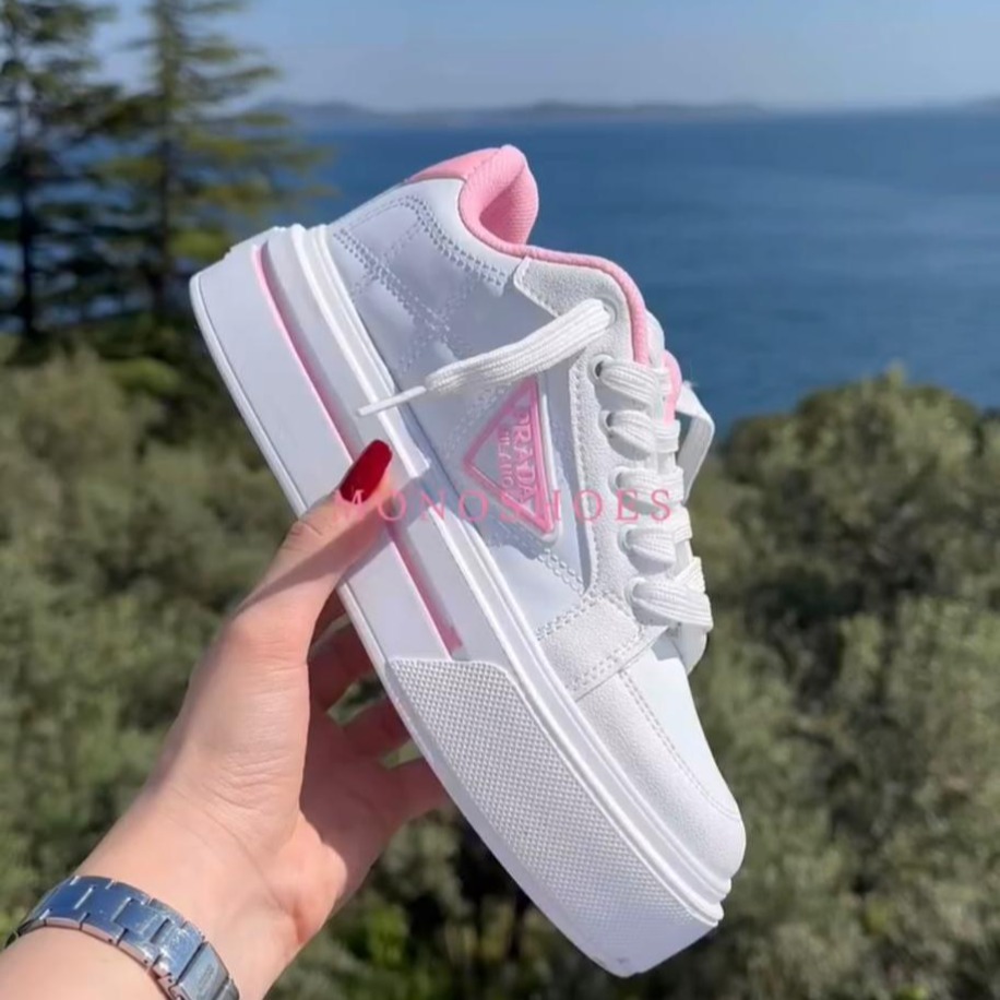 Prada Ayakkabı Pembe - Beyaz | Mono Shoes