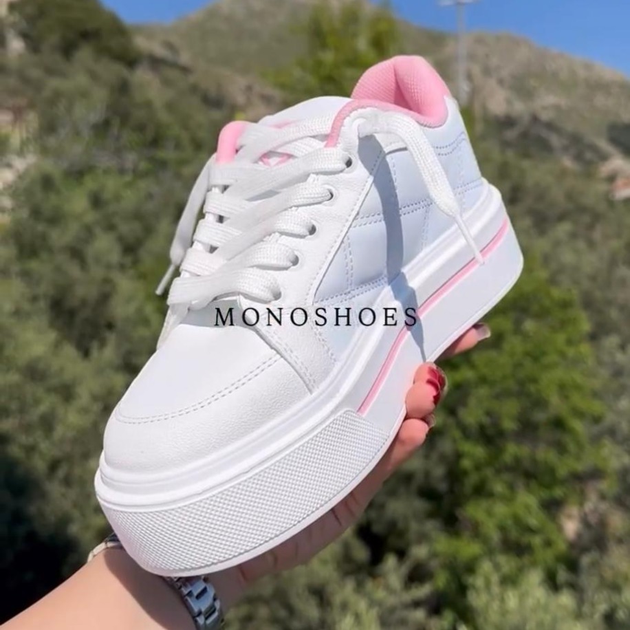 Prada Ayakkabı Pembe - Beyaz | Mono Shoes