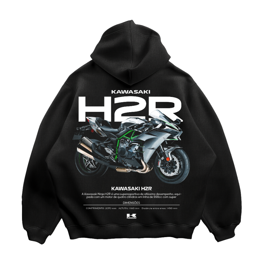 トップス KAWARA BRZ Collection Unisex Oversize Kawasaki Ninja H2R T-shirt